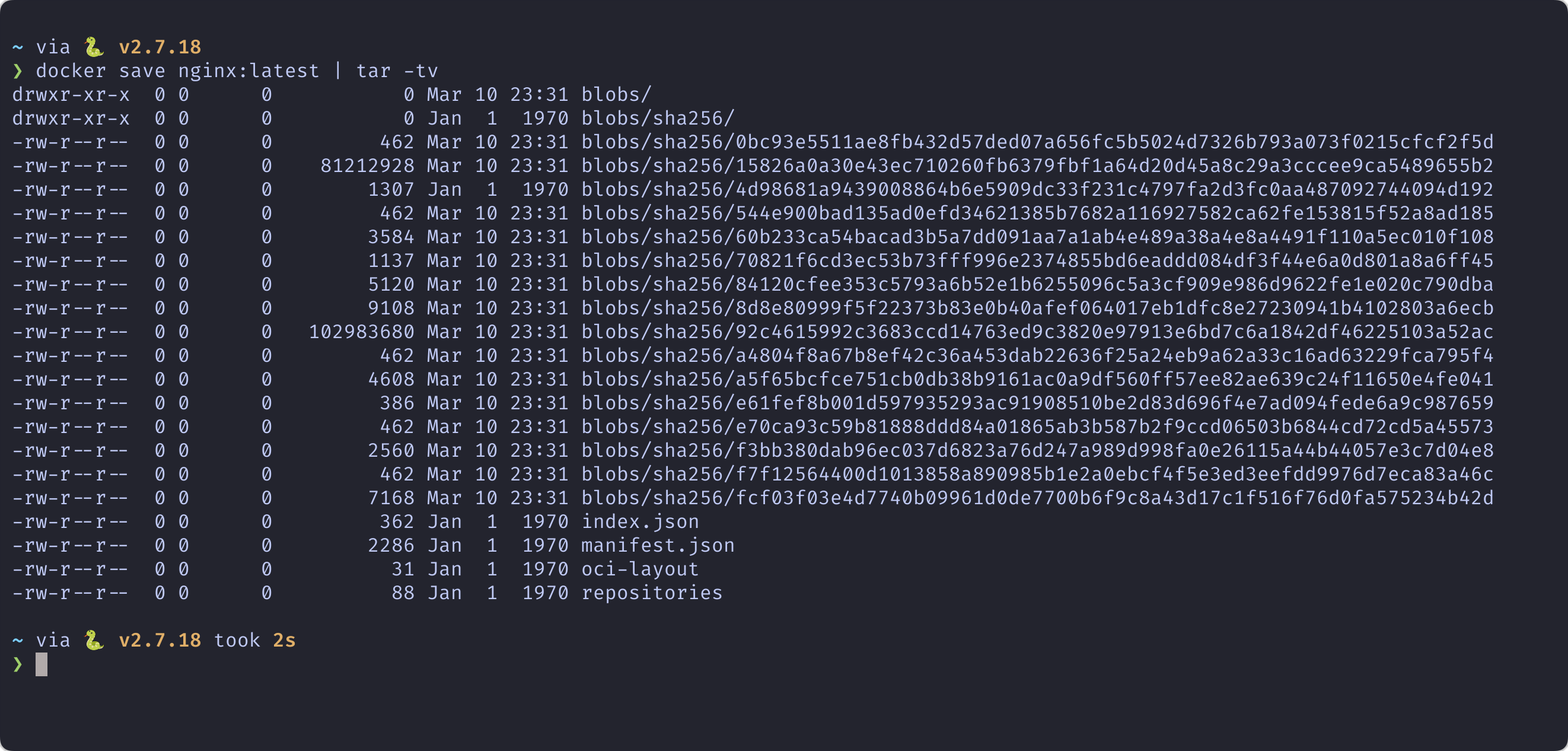 docker save output in terminal